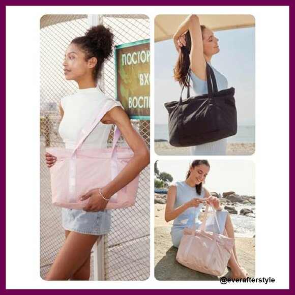 Zippered Work Tote with Yoga Mat Strap Lightweight Durable Multi-Compartment Bag - Picture 3 of 8